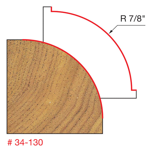 Freud, 34-130 Quadra-Cut 7/8'' Round Over Rounding Router Bit 1/2'' Shank
