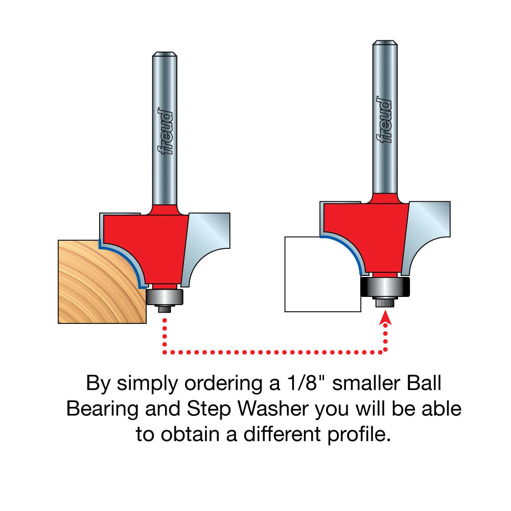 Freud, 36-128 Quadra-Cut 3/4'' Radius Beading Router Bit 1/2'' Shank