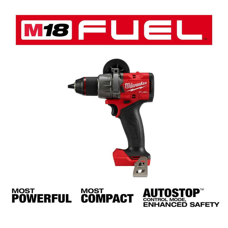 Milwaukee, 2904-20 M18 FUEL 18 Volt Lithium-Ion Brushless Cordless 1/2 in. Hammer Drill/Driver - Tool Only