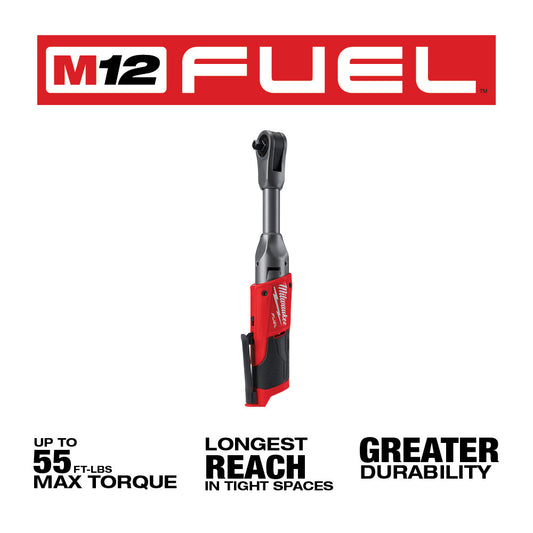 Milwaukee, 2560-20 M12 FUEL 3/8 in. Extended Reach Ratchet - Tool Only