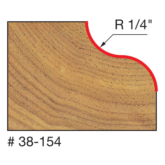 Freud, 38-154 Quadra-Cut 1/4'' Radius Ogee Router Bit 1/4'' Shank