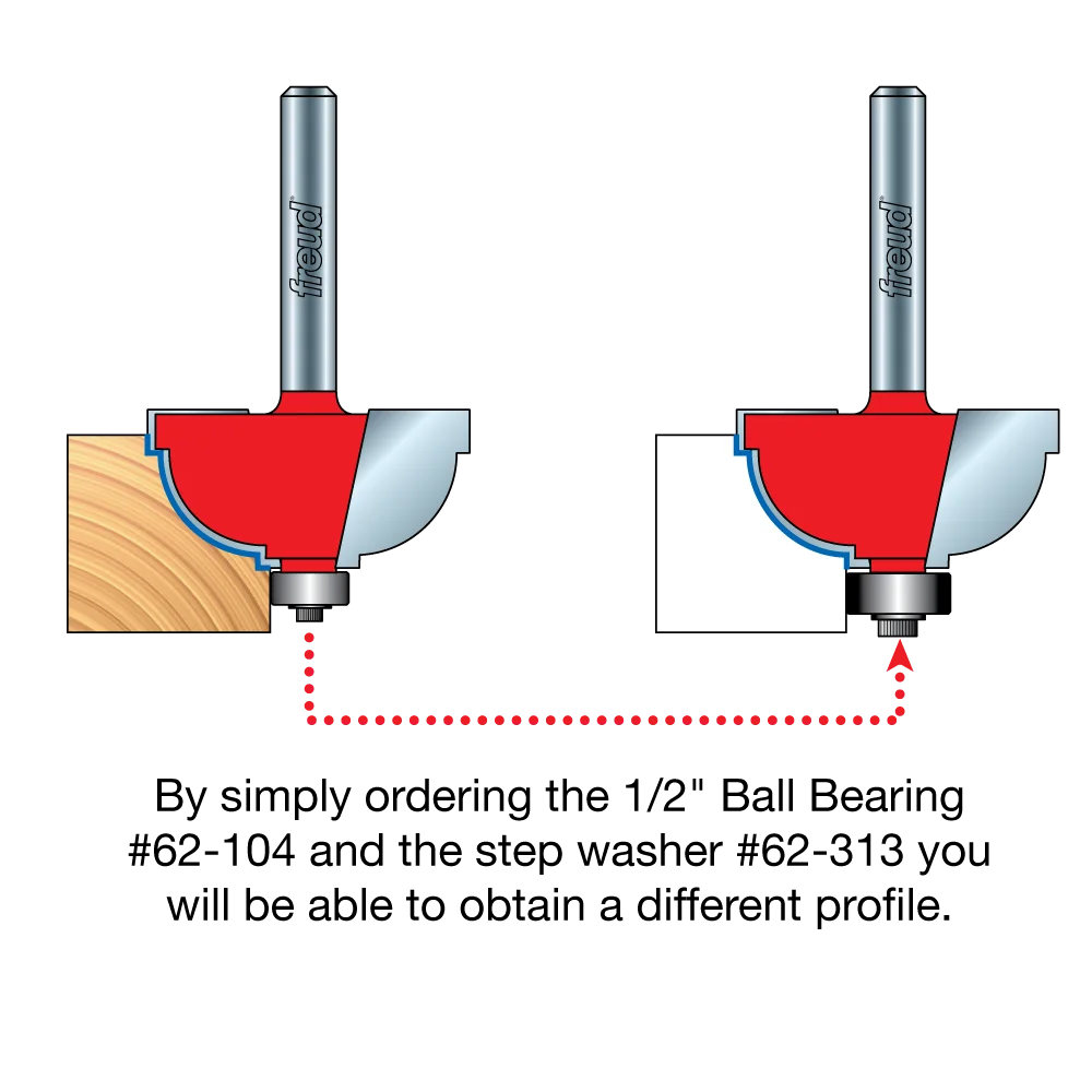 Freud, 38-250 3/16'' Radius Classical Cove Router Bit 1/4'' Shank