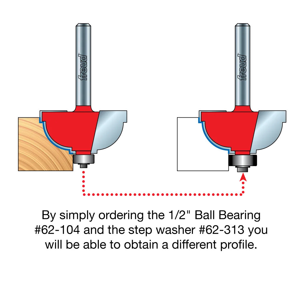 Freud, 38-260 3/16'' Radius Classical Cove Router Bit 1/2'' Shank