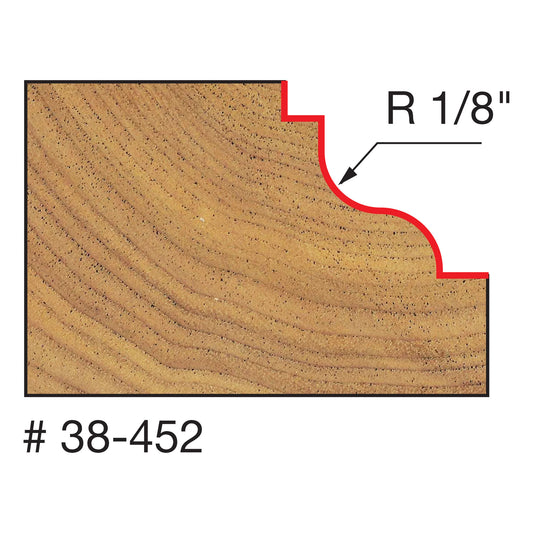 Freud, 38-452 1/8'' Radius Double Fillet Ogee Router Bit 1/4'' Shank