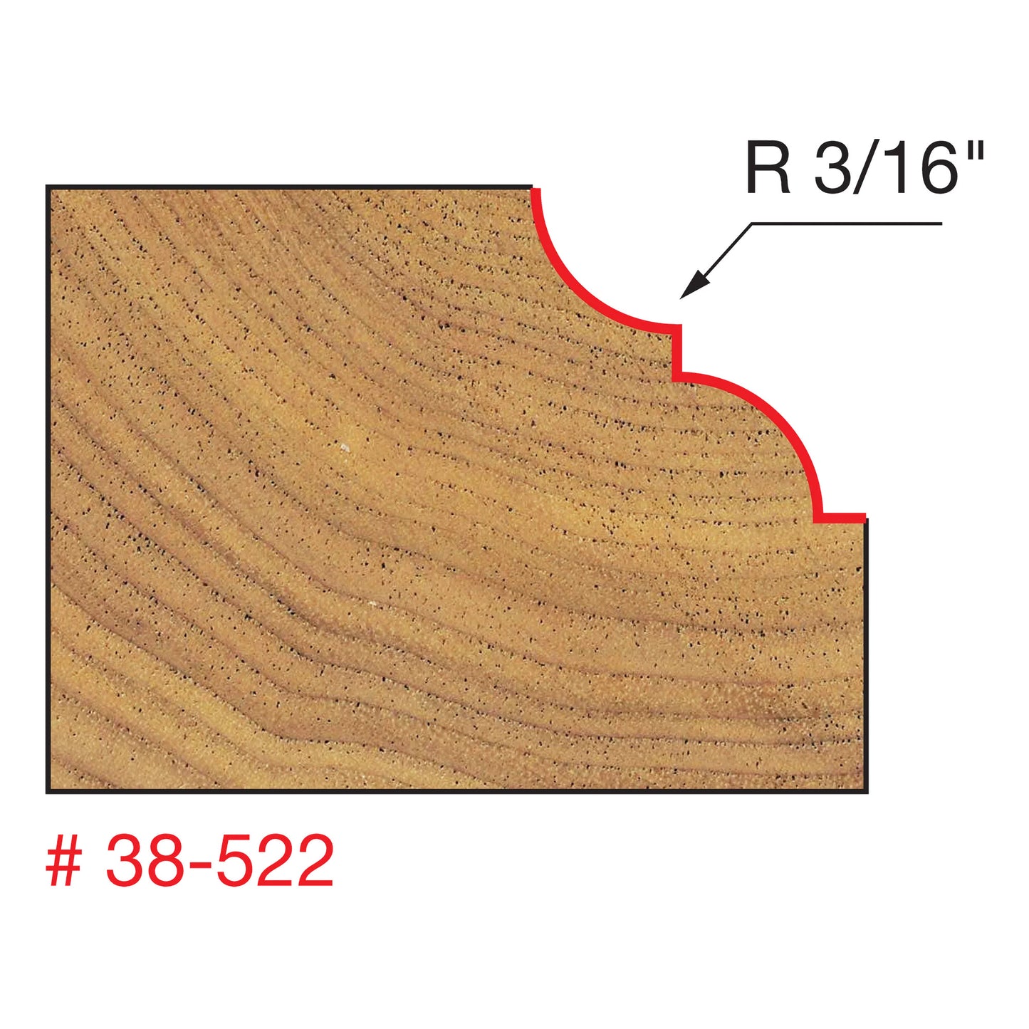 Freud, 38-522 Embout classique à anse audacieuse et à perles à rayon de 3/16'', tige de 1/4''