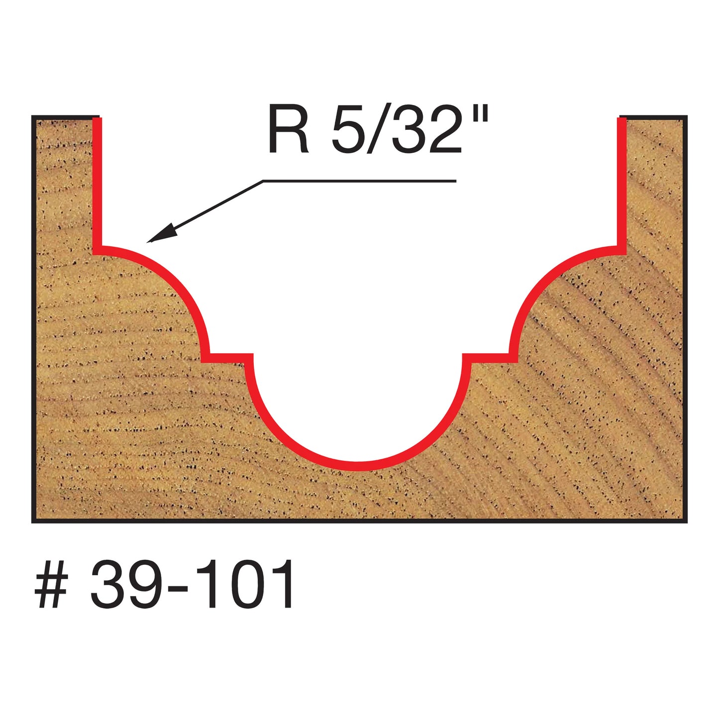 Freud, 39-101 5/32'' Radius Cove & Bead Groove Router Bit 1/4'' Shank