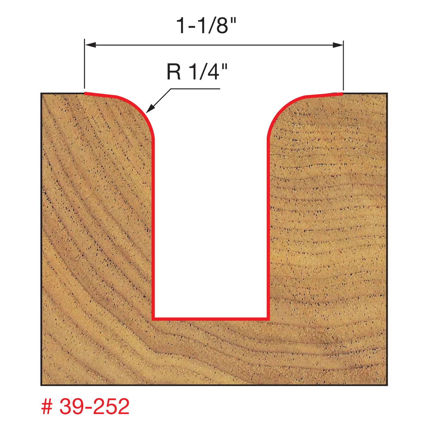 Freud 39-252 Embout ovale à rayon 1/4'', tige 1/2'' 13228