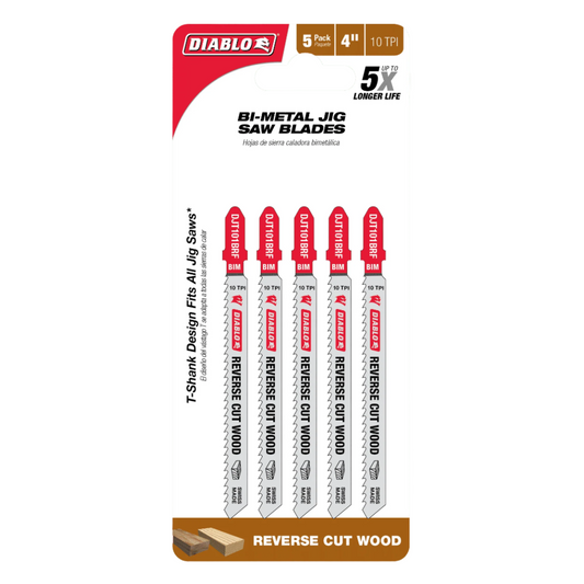 Diablo, DJT101BRF5 Bi-Metal T-Shank Jig Saw Blades 5 Pk