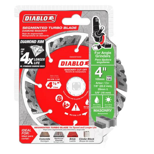 Diablo, Diamond Segmented Turbo Cut-Off Discs for Masonry