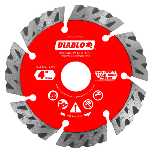 Diablo, Diamond Segmented Turbo Cut-Off Discs for Masonry