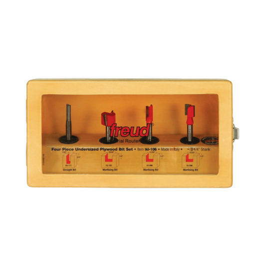 Freud, 90-106 Jeu de 4 embouts pour contreplaqué sous-dimensionnés 1/4''