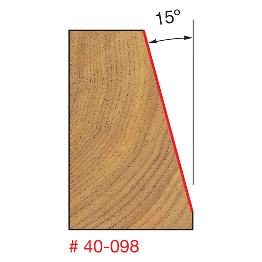 Freud, 40-098 15 deg 1'' Chamfer Router Bit 1/2'' Shank