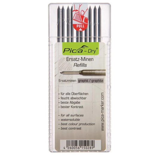 Pica 4020 Lot de 8 mines de recharge sèches 4 graphite, 2 rouges, 2 jaunes 10141