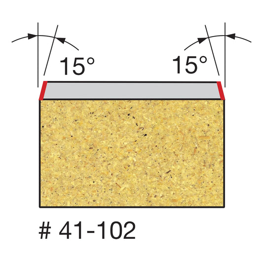 Freud, 41-102 15º 2-Flute Bevel Trim Router Bit with 1/4'' Shank
