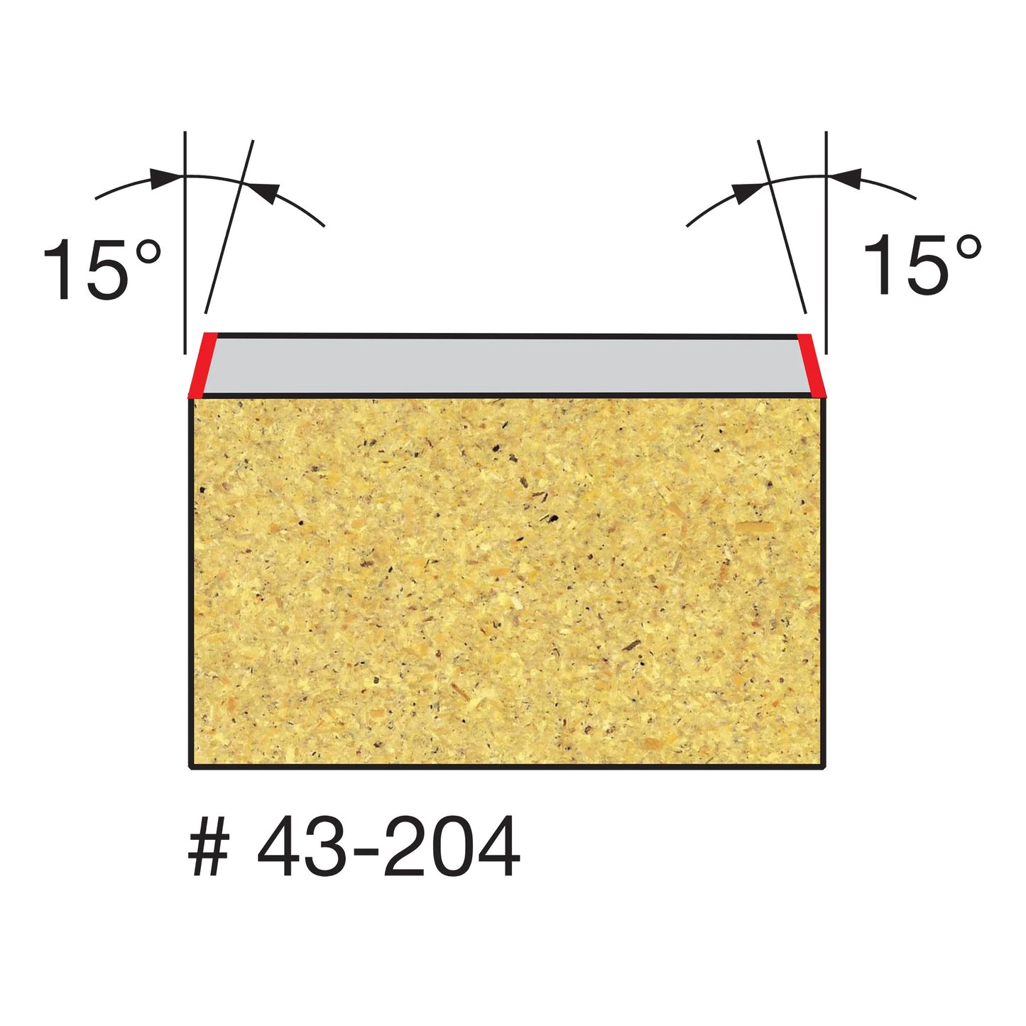 Freud, 43-204 Embout de coupe biseauté à insertion 15º, tige 1/4''