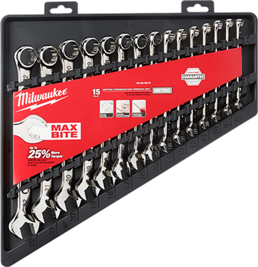 Milwaukee, 48-22-9515 15pc Combination Wrench Set - Metric