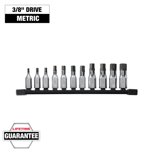 Milwaukee, 48-22-9543 11pc 3/8" Drive Hex Bit Socket Set - Metric