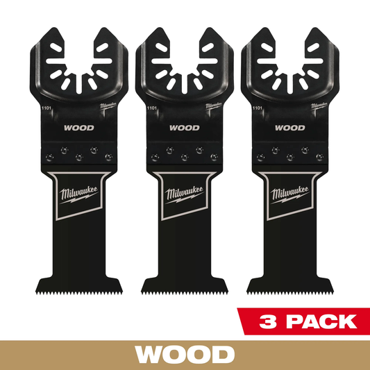 Milwaukee, 49-25-1103 MILWAUKEE® OPEN-LOK™ 1-3/8" HCS Wood Multi-Tool Blades (3 pk)