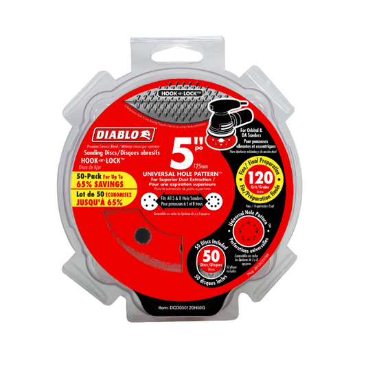 Diablo, DCD050120H50G 5'' ROS Disc Hook & Lock™ 120 Grit - 50pk
