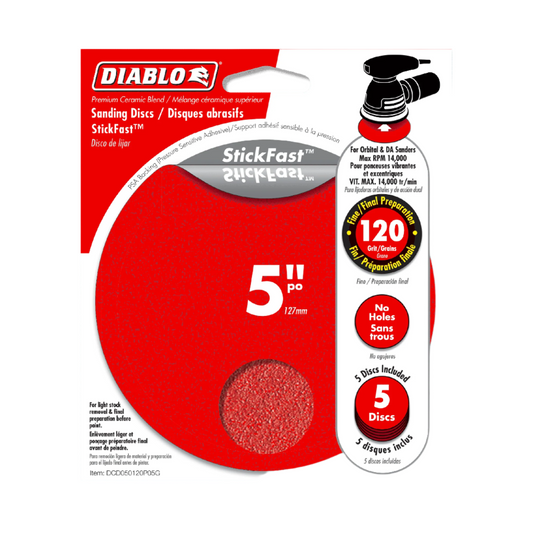 Disque Diablo 5'' ROS StickFast™ grain 120 - 5pk 14871