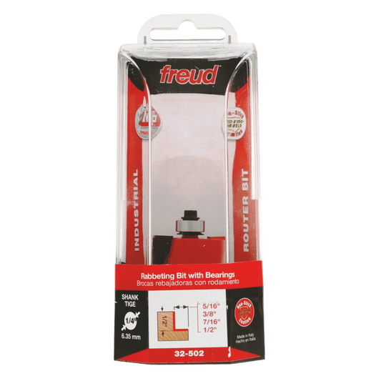 Freud, 32-502 Rabbiting Router Bit Set with Bearings 1/4'' Shank