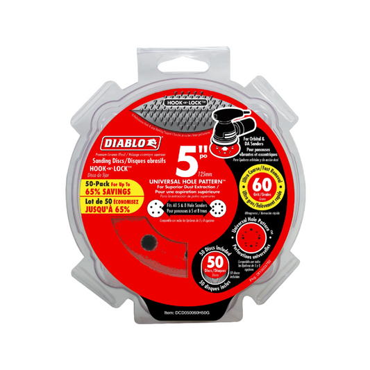 Diablo, DCD050060H50G 5'' ROS Disc Hook & Lock™ 60 Grit - 50pk