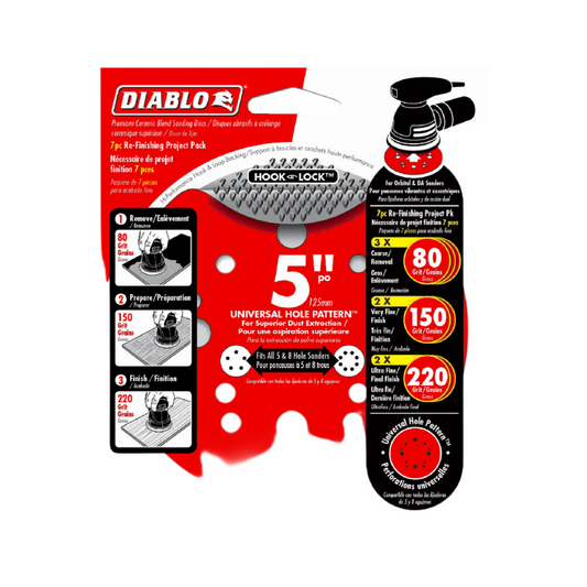 Diablo, DCD050VFNH07G 5'' ROS Disc Hook & Lock™ Project Pack Refinish 7pk