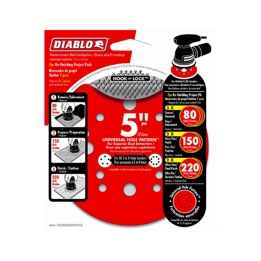 Diablo, 5" ROS Disc Hook & Lock - 15pk