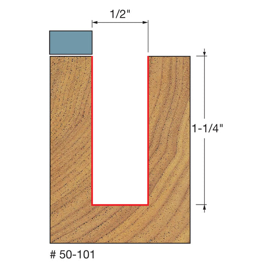Freud, 50-101 1/2'' Top Bearing Flush Trim Router Bit 1/4'' Shank