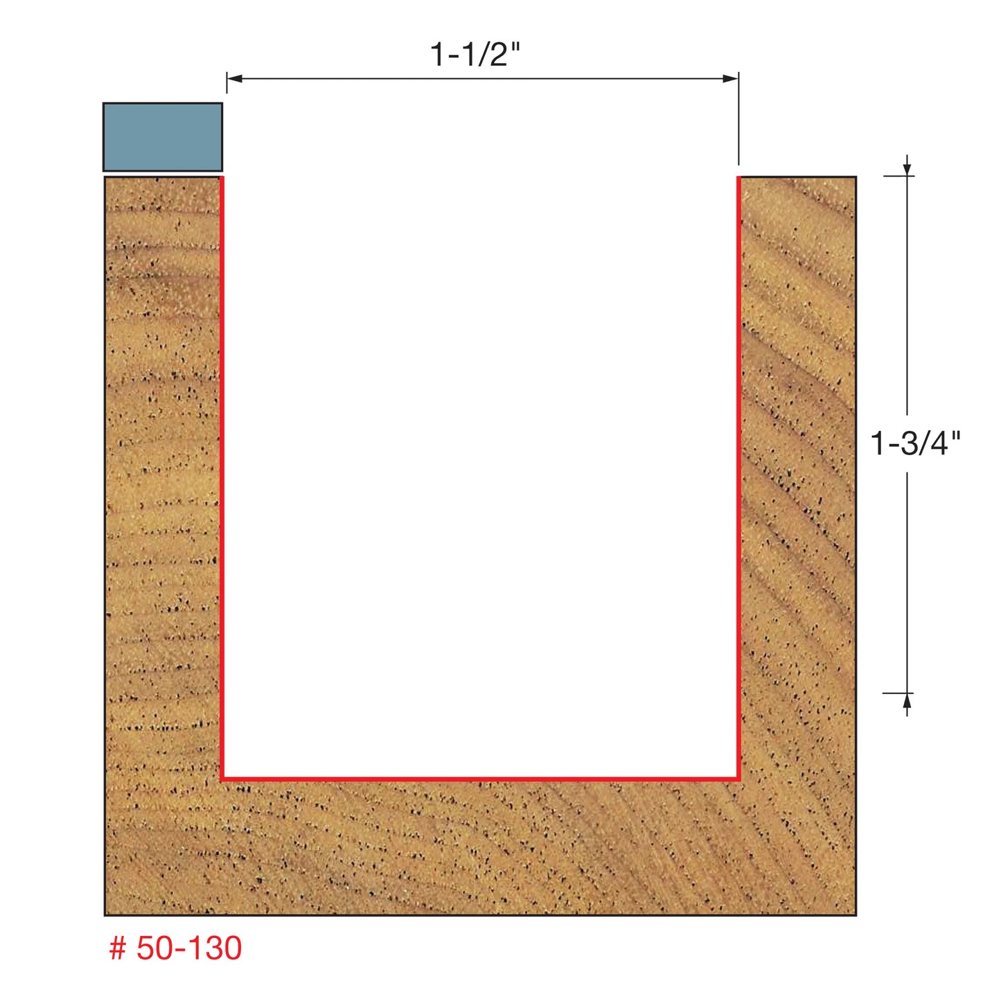 Freud, 50-130 Embout de coupe affleurant à roulement supérieur 1-1/2'', tige 1/2'' 13246