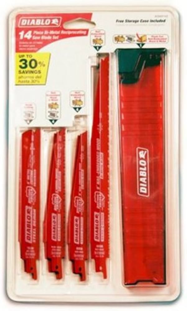 DIABLO 14 Piece Multi Purpose Reciprocating Blade Set DS0014SC