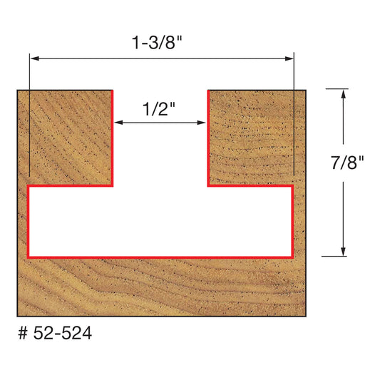 Freud, 52-524 Mèche à rainurer en T 1-3/8'', tige 1/2'' 14558
