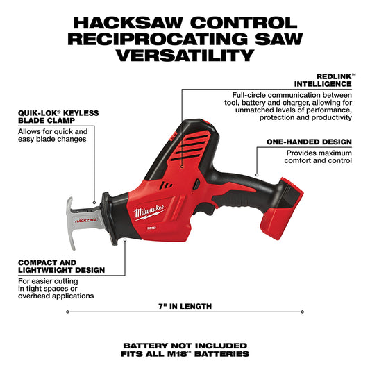 Milwaukee, 2625-20 HACKZALL Reciprocating Saw - Tool Only