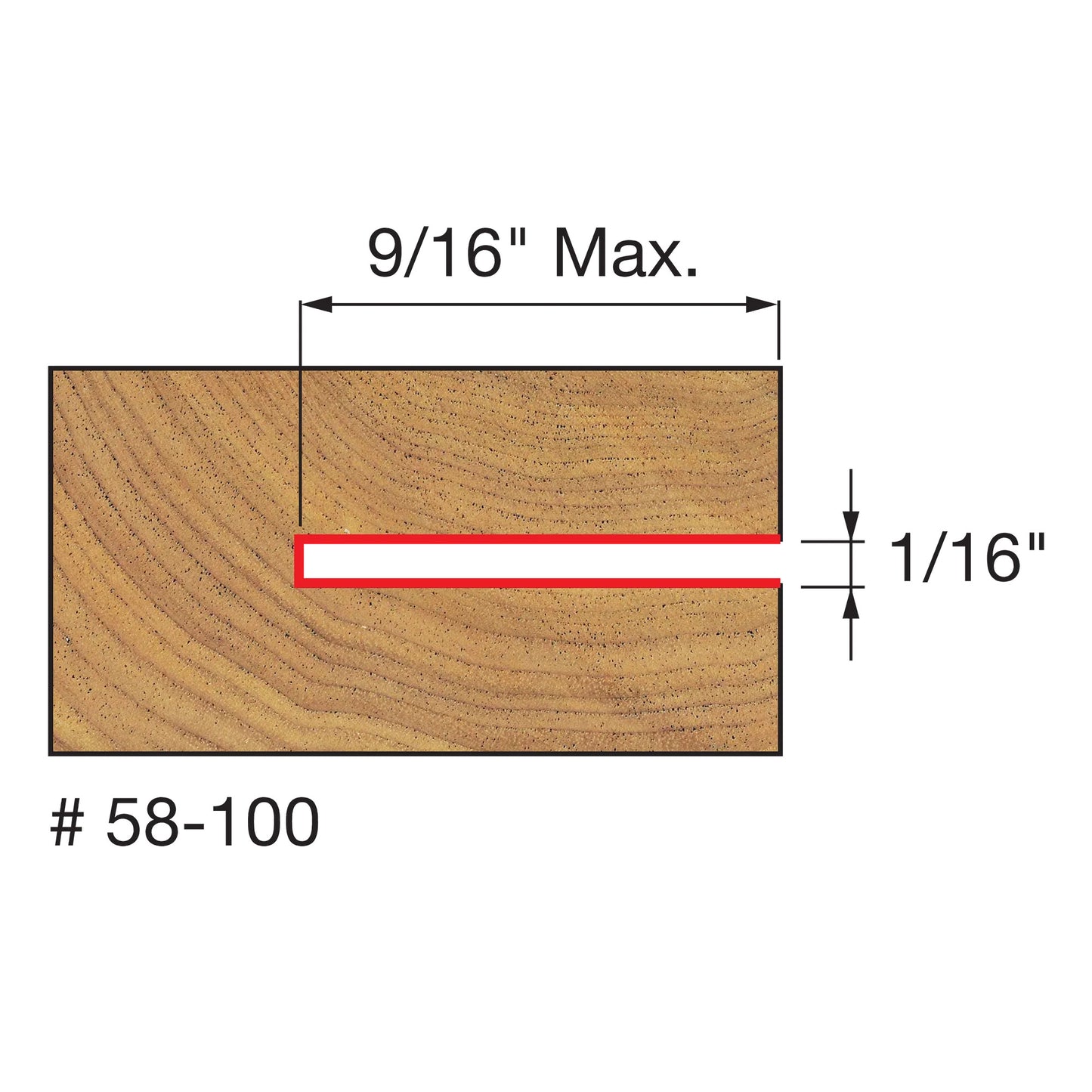 Freud, 58-100 Fraise à rainurer à quatre ailes 1/16'', alésage 5/16''