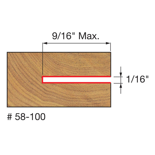 Freud, 58-100 Fraise à rainurer à quatre ailes 1/16'', alésage 5/16''