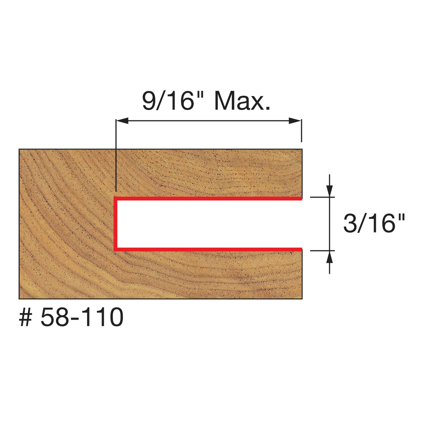 Freud, 58-110 Fraise à rainurer à quatre ailes 3/16'', alésage 5/16''
