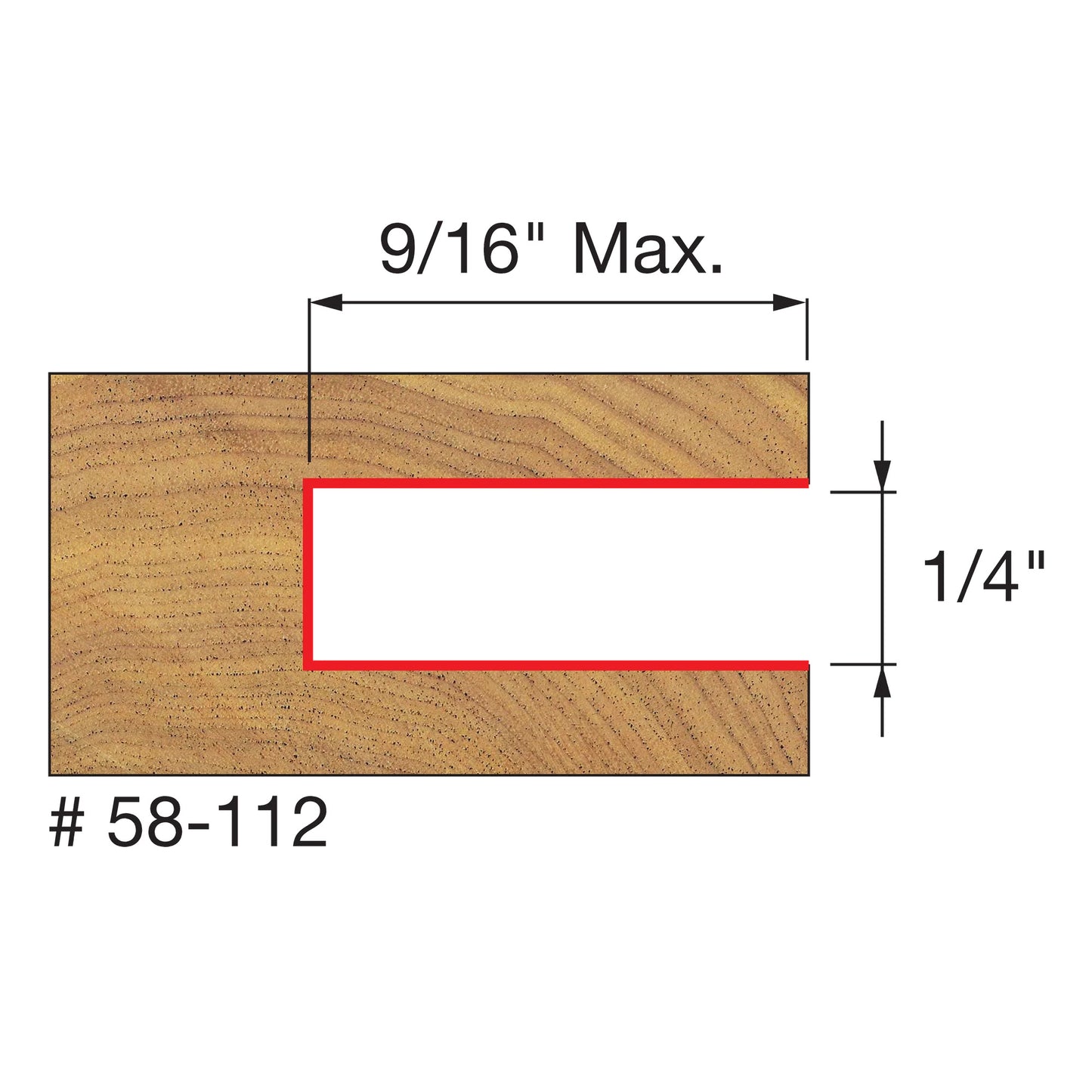 Freud, 58-112 1/4'' Fraise à rainurer à quatre ailes 5/16'' Alésage 13855
