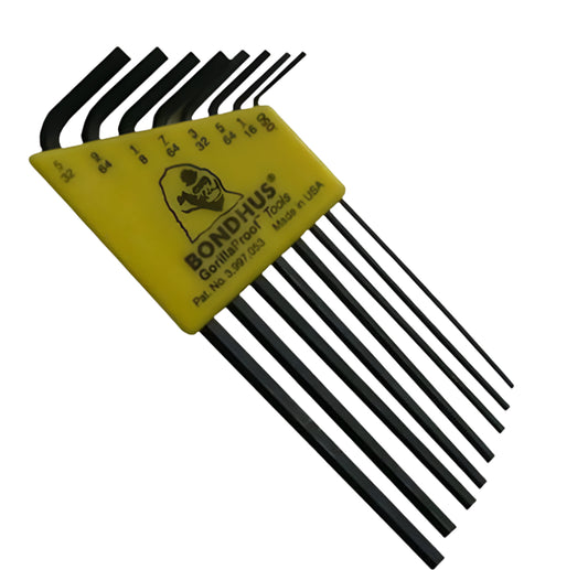 Bondhus 12132 Set 8 Hex L-Wrenches .050'' - 5/32'' - Long
