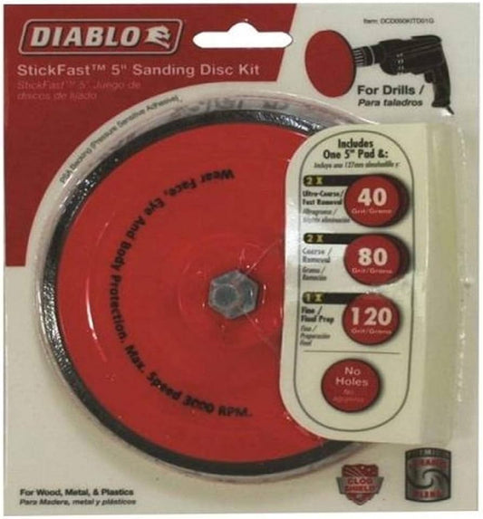 Diablo, CPD050KITD01G 5'' StickFast Sanding Disc Kit