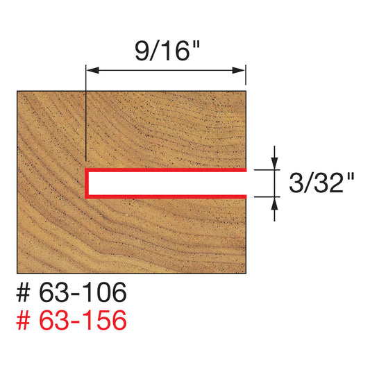 Freud, 63-106 3/32'' Slotting Cutter Router Bit Set 1/4'' Shank