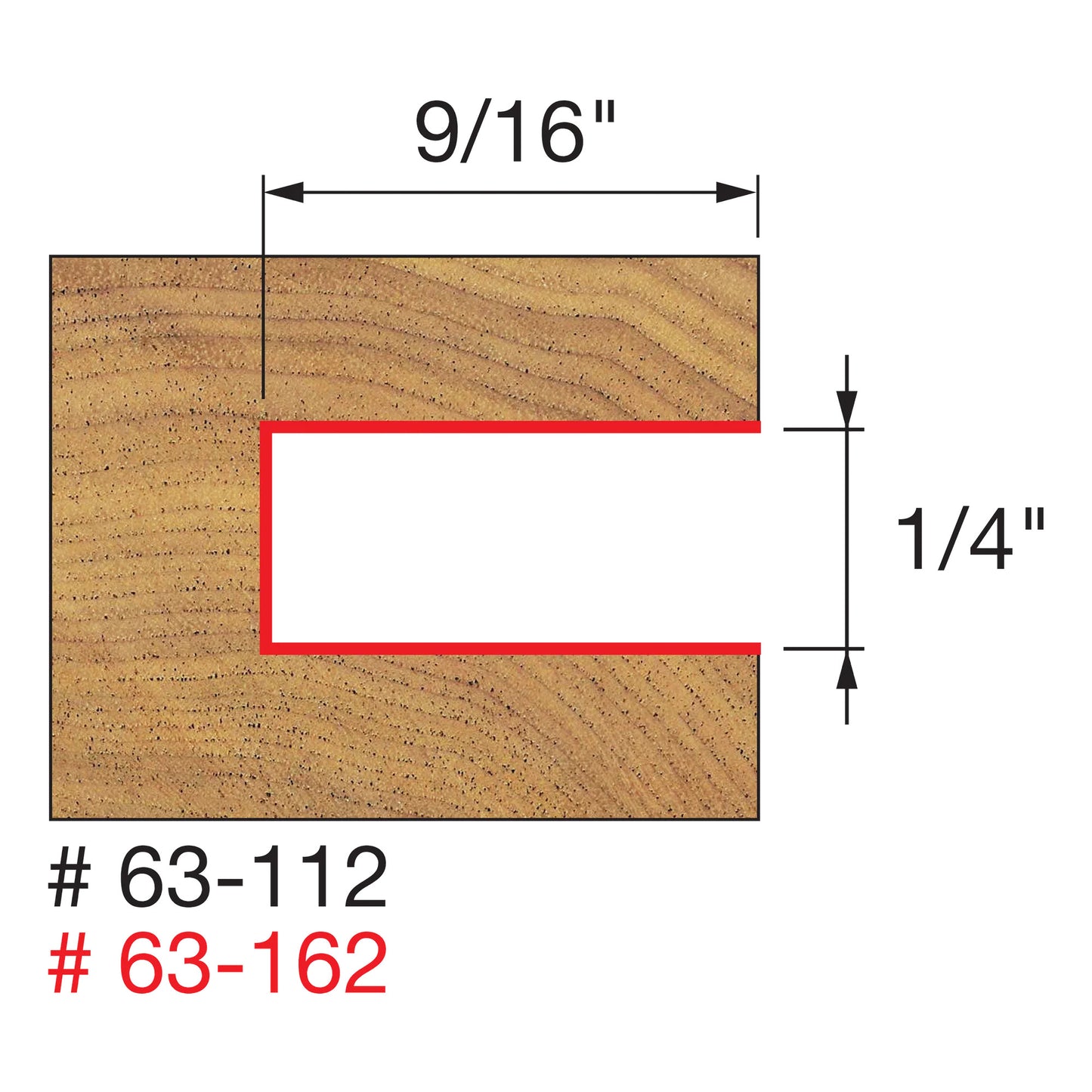 Freud, 63-162 Jeu de fraises à rainurer 1/4'', tige 1/2'' 13733