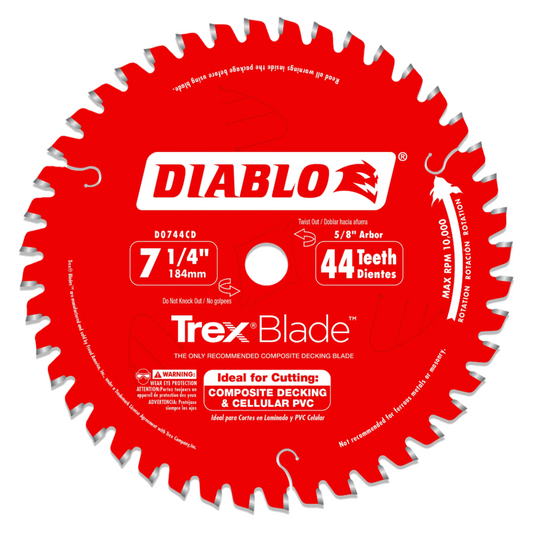 Freud Diablo 7¼-inch Composite Decking Trex Blade D0744CDC
