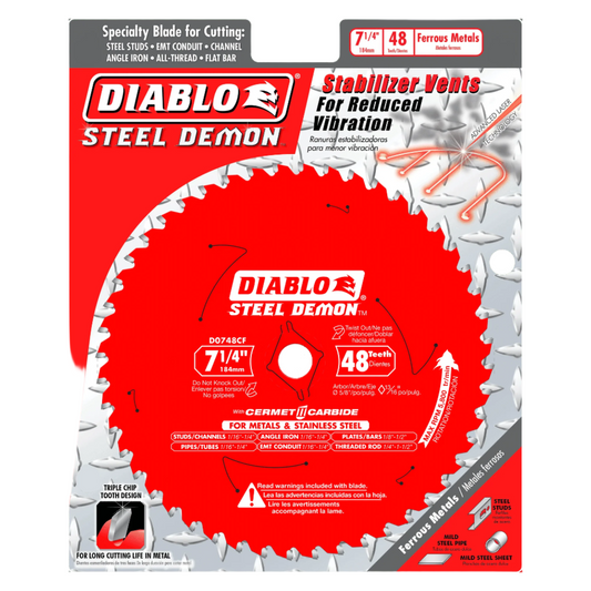 Diablo, D0748CF Steel Demon 7-1/4" Cerment, Metal and Stainless Steel Cutting Saw Blade