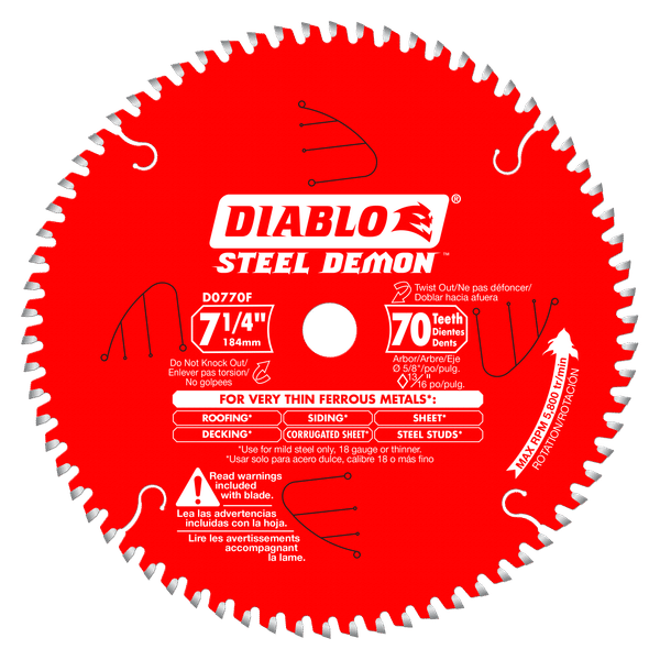 Diablo, D0770F 7-1/4'' Steel Demon Saw Blade for Thin Metal
