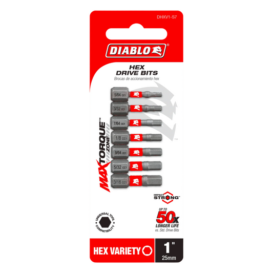 Diablo, DHXV1-S7 Hex Drive Bit Assorted Pack