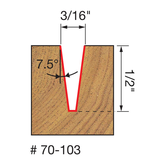 Freud 70-103 3/16 Engraving V-Groove CNC Router Bit