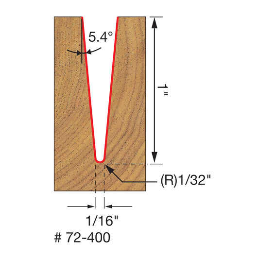 Freud 72-400 5.4° x 1/16'' Solid Carbide Tapered Ball Tip Router Bit 1/4'' Shank