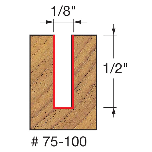 Freud, 75-100 1/8'' Up Spiral Bit / Double Flute Router Bit 1/4'' Shank