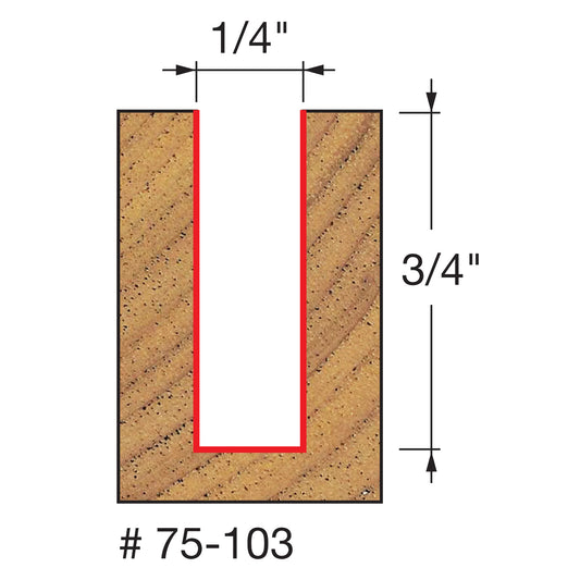 Freud, 75-103 1/4'' Up Spiral Bit / Double Flute Router Bit 1/4'' Shank