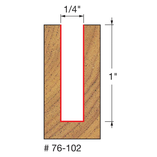 Freud, 76-102 1/4'' Down Spiral Bit / Double Flute Router Bit 1/4'' Shank